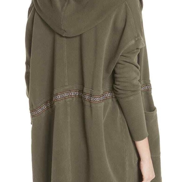 Free People army green knee length shacket‎  medium - Picture 5 of 8
